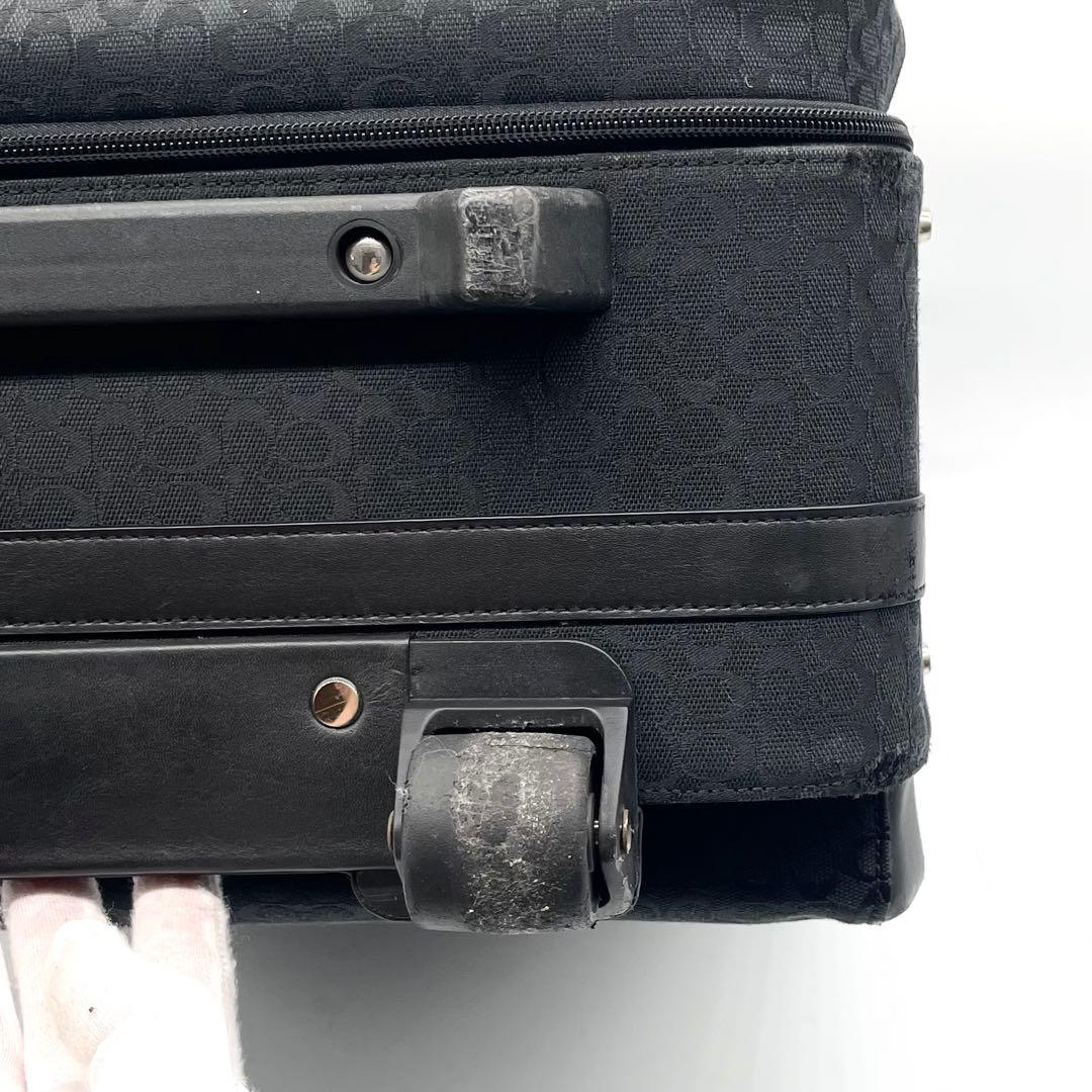 【美品】コーチ キャリーケース シグネチャー 総柄 スーツケース ブラック