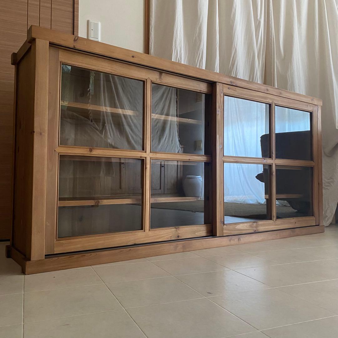 北欧　アンティーク　ガラス　キャビネット　ノットアンティークス　棚　サイドボード