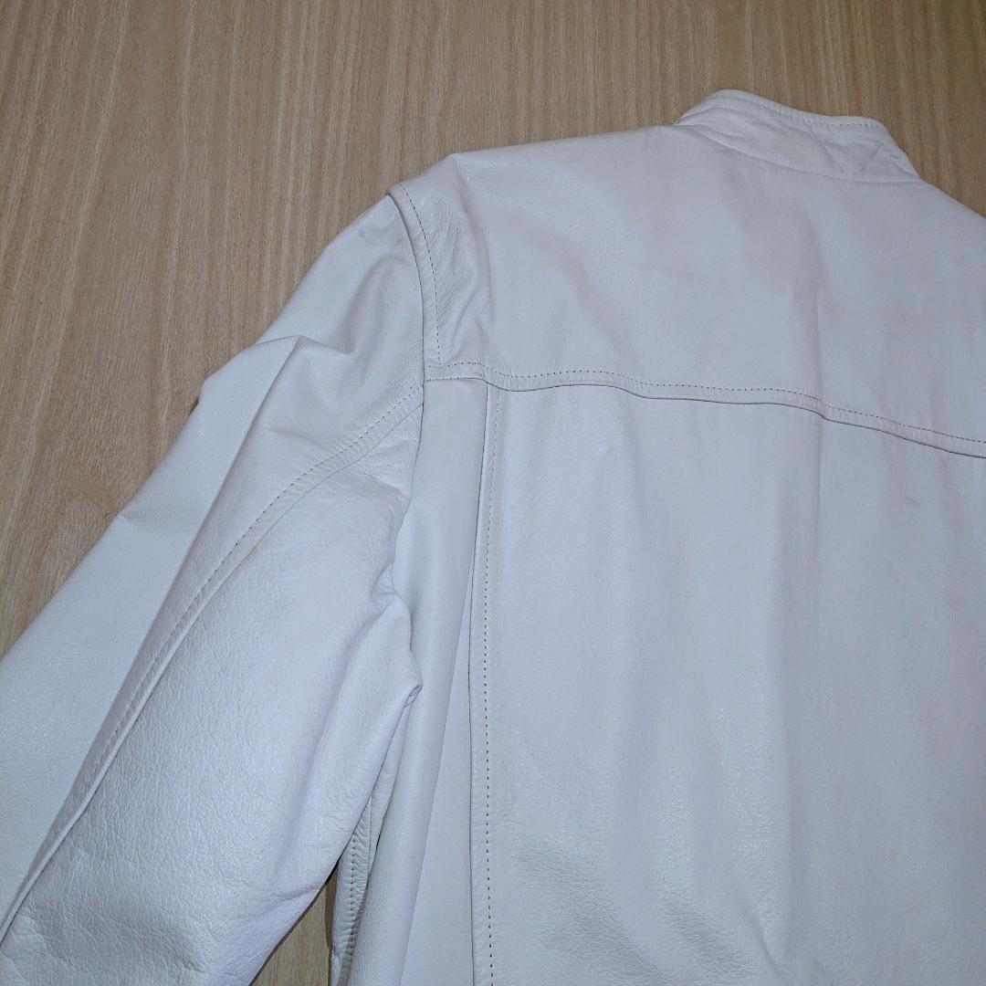 激レア　TAKA-Q　ライダースジャケット　シングル　Ｌサイズ　ホワイト　牛革