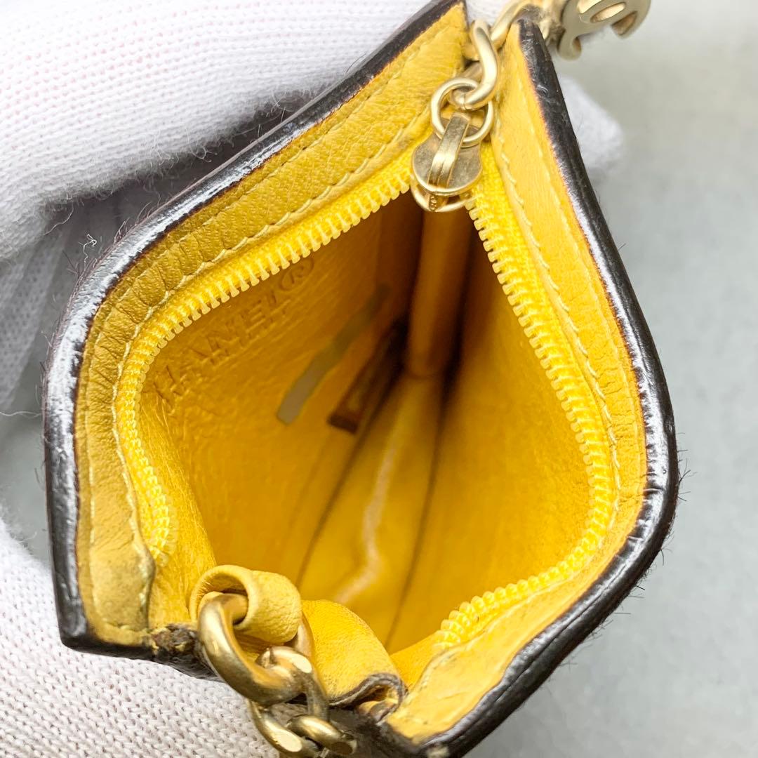 希少 CHANEL ケース ココマーク ハラコ レザー キーリング