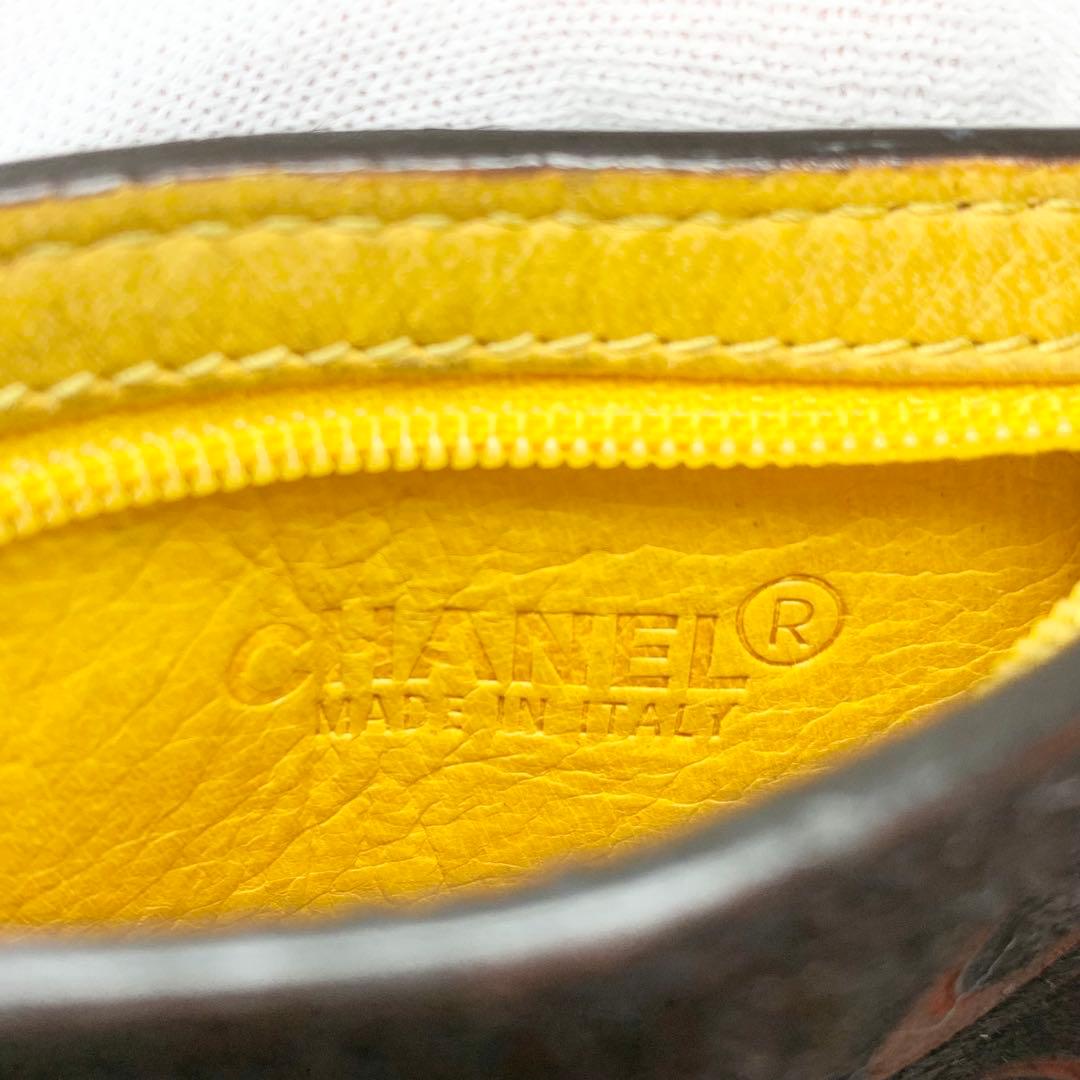 希少 CHANEL ケース ココマーク ハラコ レザー キーリング