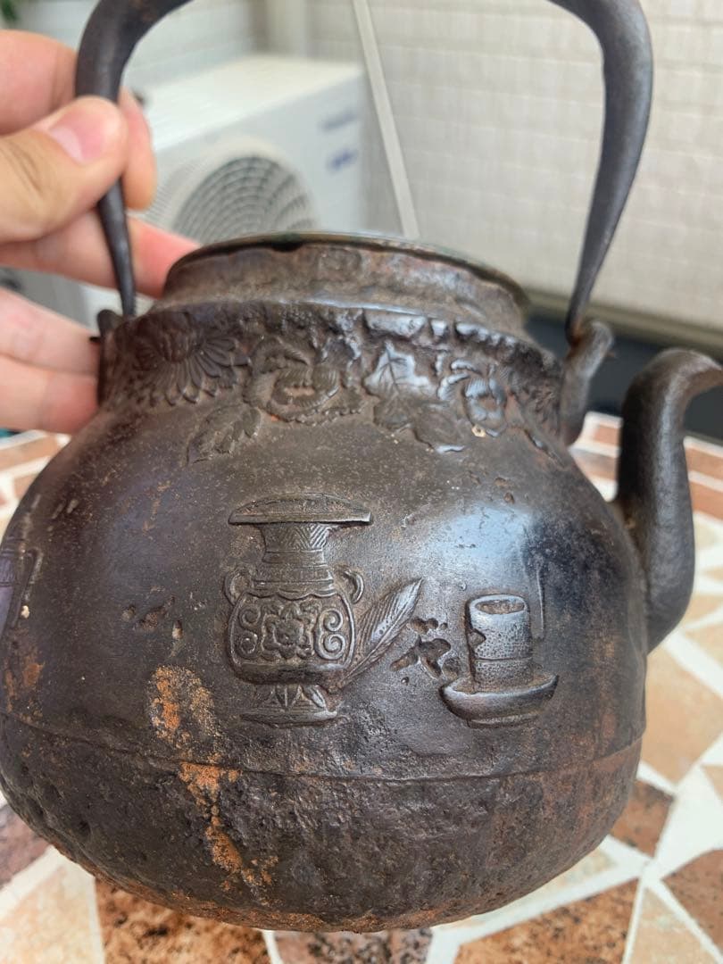 龍文堂造　茶道具図瓢箪形鉄瓶