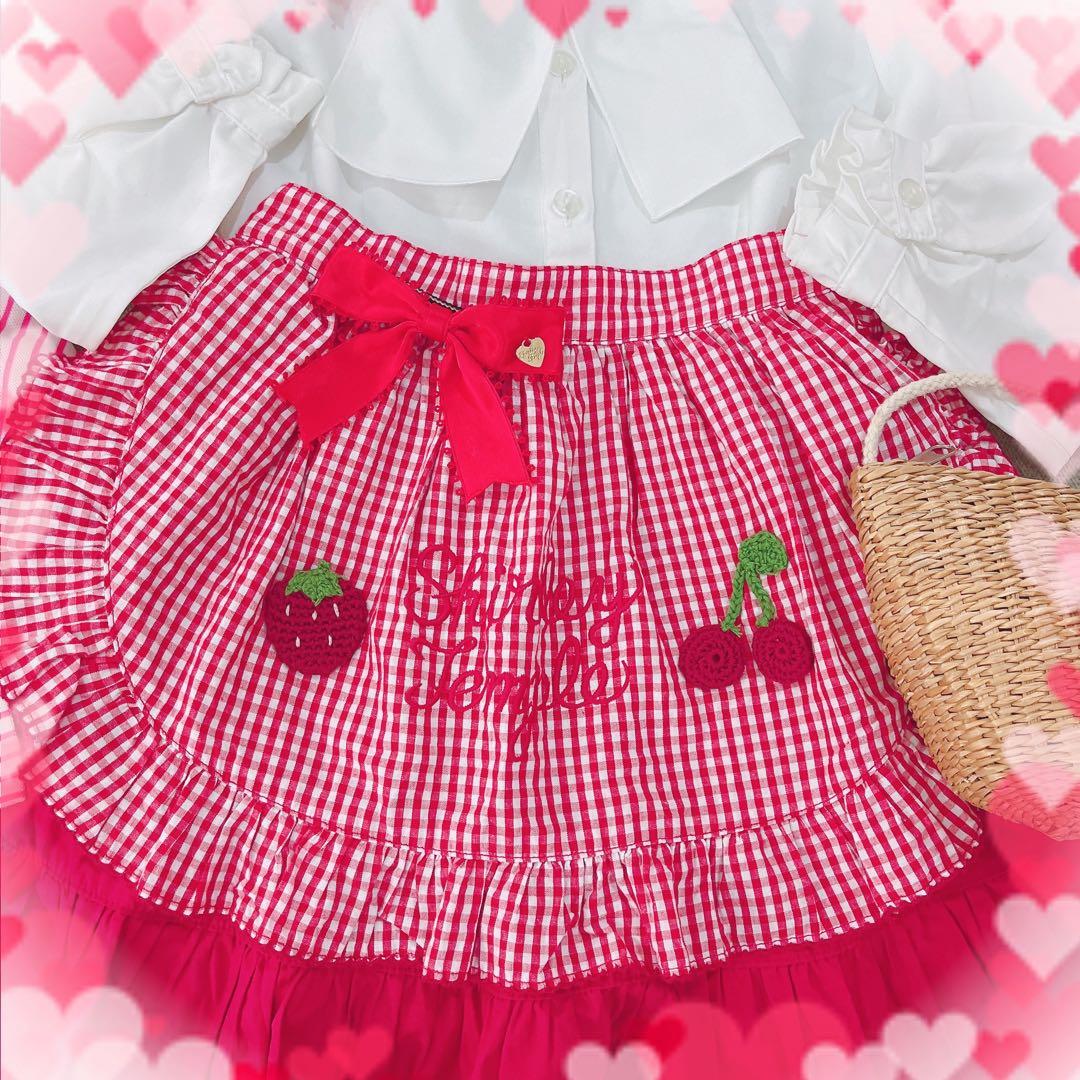 シャーリーテンプル❤️ファミリア❤️ワンピ❤️スカート❤️いちご❤️エニィファム❤️ギンガム