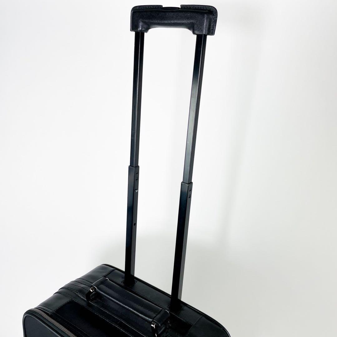 希少✨バーバリー キャリーケース サフィアーノレザー 鍵付き 機内持ち込み可 黒