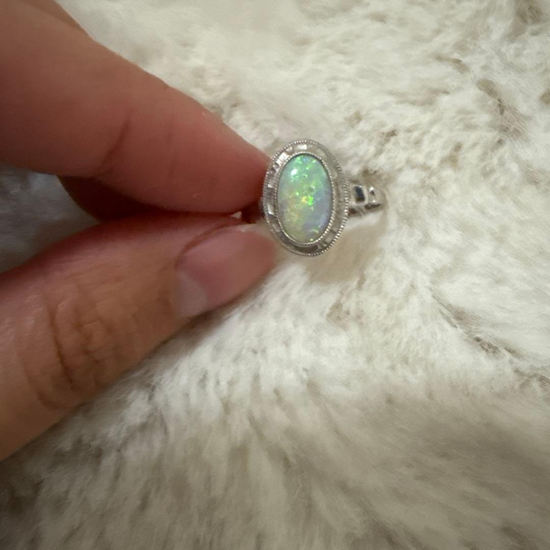 遺品整理　九谷焼 紫色スタッズ付きオーバルリング