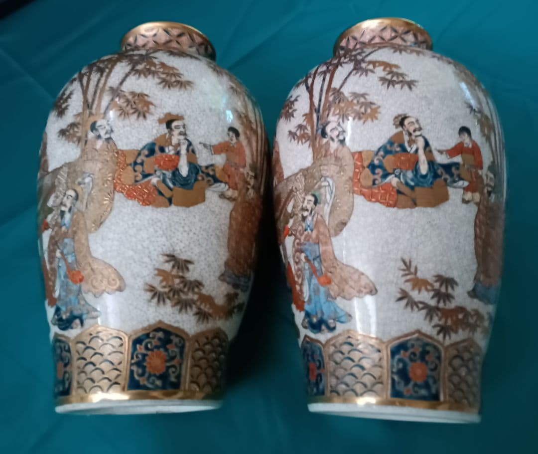 薩摩焼【献上薩摩焼人物図　七賢人図】