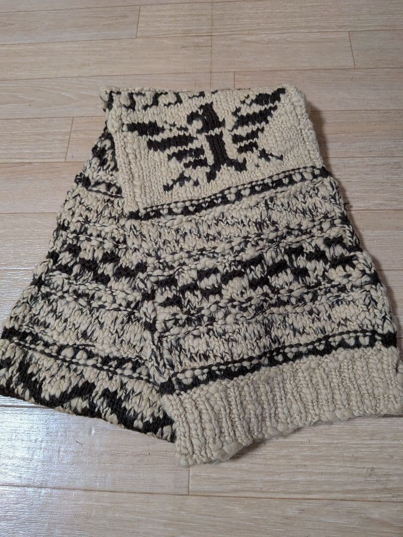 RRL ハンドニットマフラーイーグル柄　中古美品