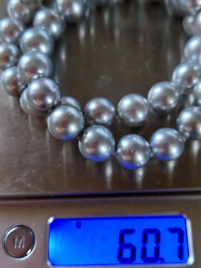 黒蝶真珠シルバーグレーの、ネックレス