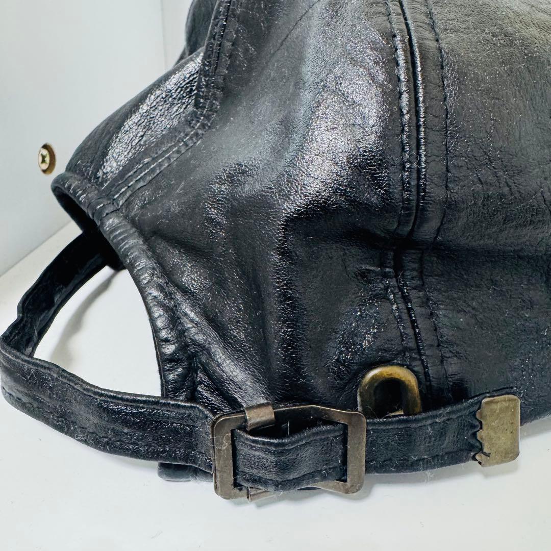 GAP レザーキャップ ブラック ビンテージ 90s 80s