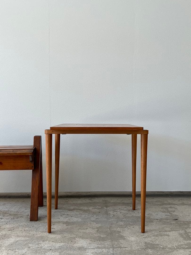 最終セール 70's 山口木材工芸 サイドテーブル チーク×ビーチ材｜送料込