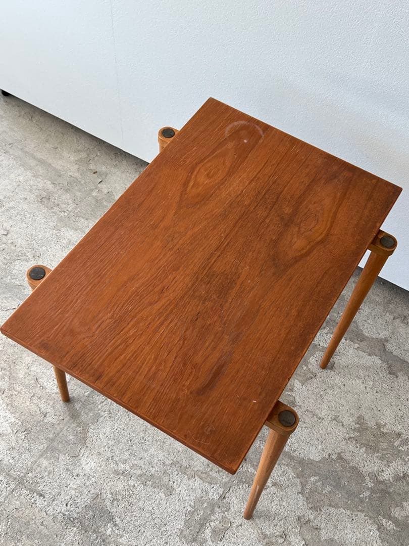 最終セール 70's 山口木材工芸 サイドテーブル チーク×ビーチ材｜送料込
