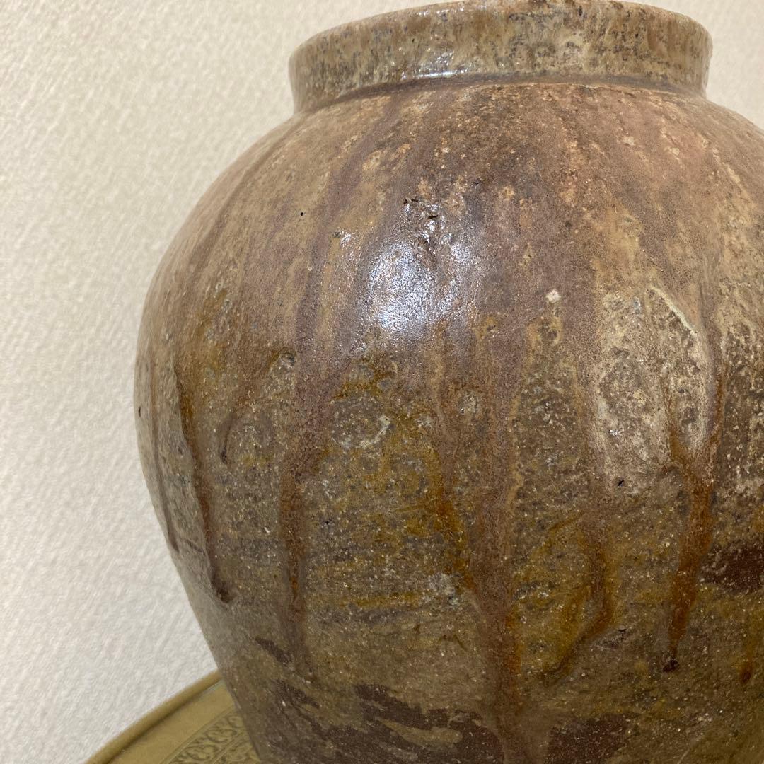 古壺　花瓶　飾り壺　大型〈検 常滑　信楽　三筋壺　自然釉　古越前　古丹波　種壺