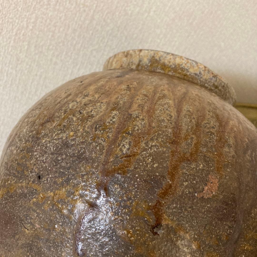 古壺　花瓶　飾り壺　大型〈検 常滑　信楽　三筋壺　自然釉　古越前　古丹波　種壺