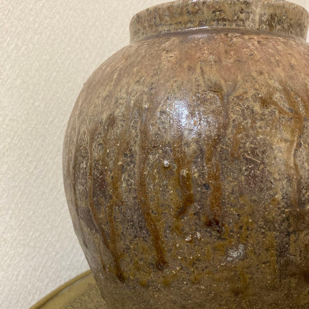 古壺　花瓶　飾り壺　大型〈検 常滑　信楽　三筋壺　自然釉　古越前　古丹波　種壺