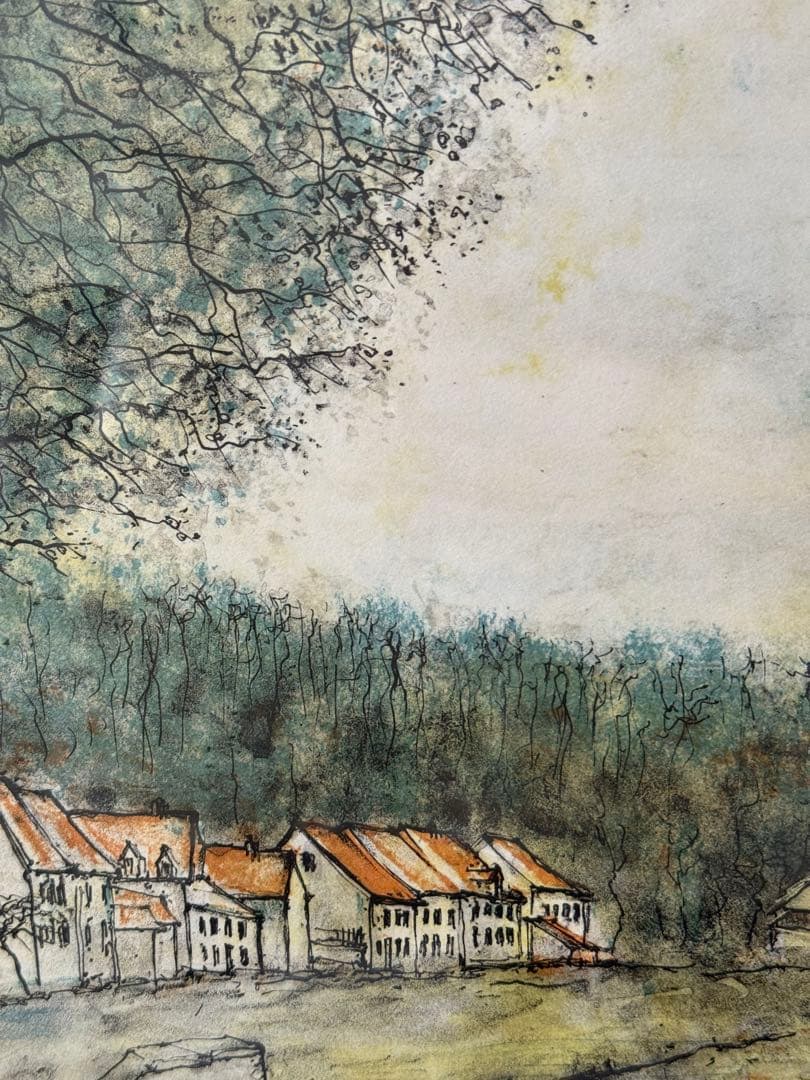 【真作】ベルナール・ガントナーFrench Landscape リトグラフ 絵画