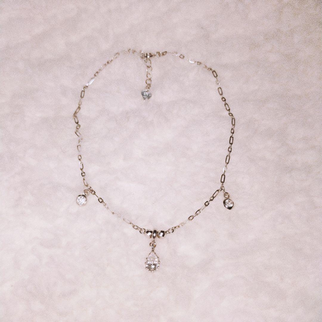 美品14Kホワイトゴールドチェーン アンクレット 14K