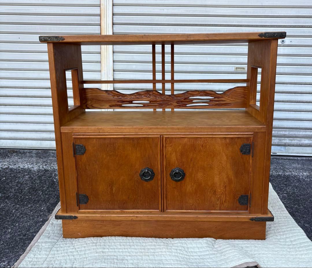 世界遺産鹿児島県産 屋久杉 茶棚 飾り棚 茶箪笥 サイドボード 和家具 伝統