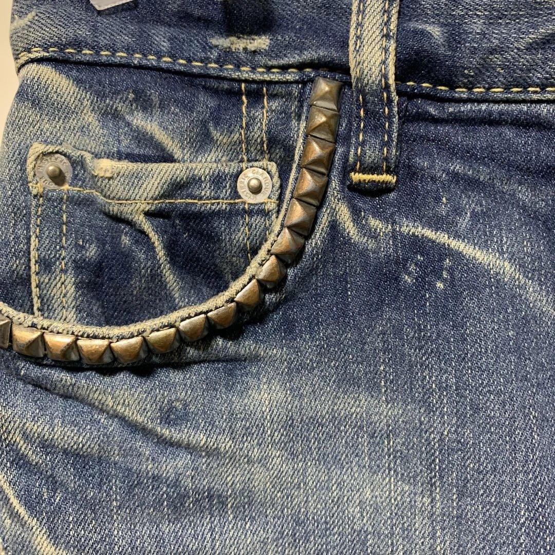 レア　ヒステリックグラマー　ヒスガール　スタッズ　デニム　タイトスカート