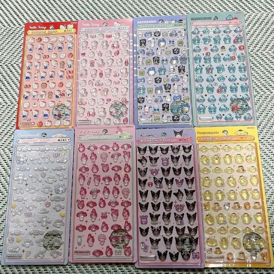 【国内正規品】サンリオ　ボンボンドロップシールミニ 全8種セット