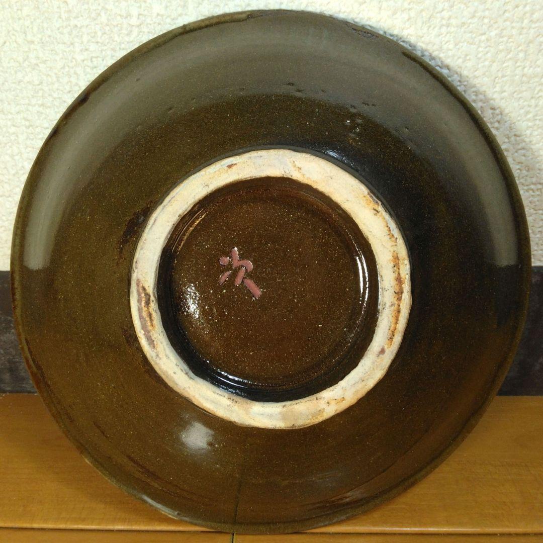 人間国宝 金城次郎 魚紋皿 栞 共箱 美品 壺屋焼 壷屋焼 やちむん魚2匹井桁2