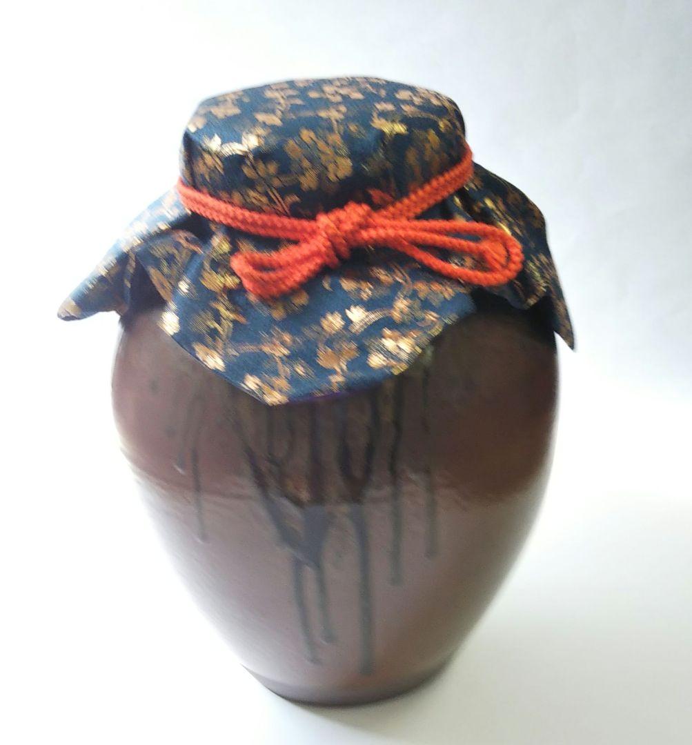 茶道具 飾壷 壷飾 丹波 市野 信水窯 克明 網 口覆 三本組紐 口緖 付