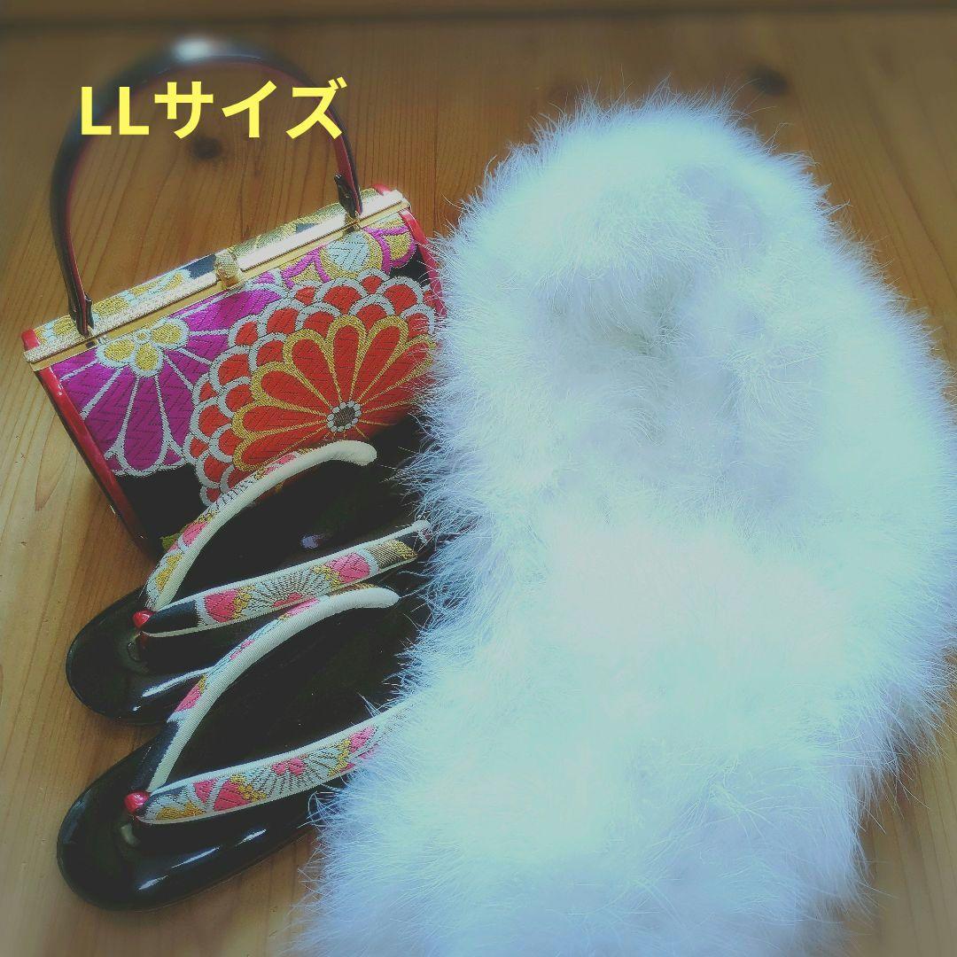 ✿大判花柄✿　成人式 草履 バッグ フェザーショール セット
