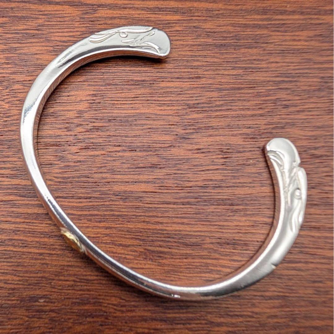 【18K金＋silver925】　イーグル顔バングル　ブレスレット　新品未使用