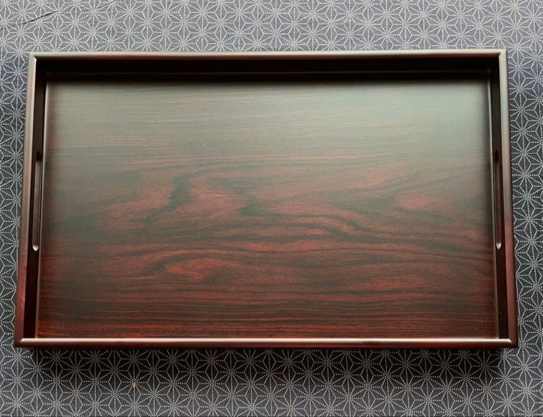 長手盆 紫檀 角盆 天然木 トレー お盆 漆塗り 漆器