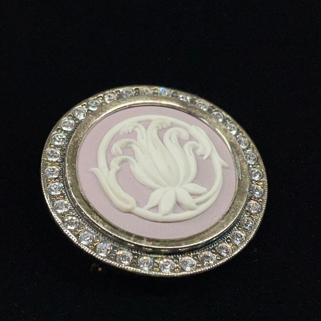 4451 ウェッジウッド ヴィンテージ シルバーブローチ ジャスパー Sv925