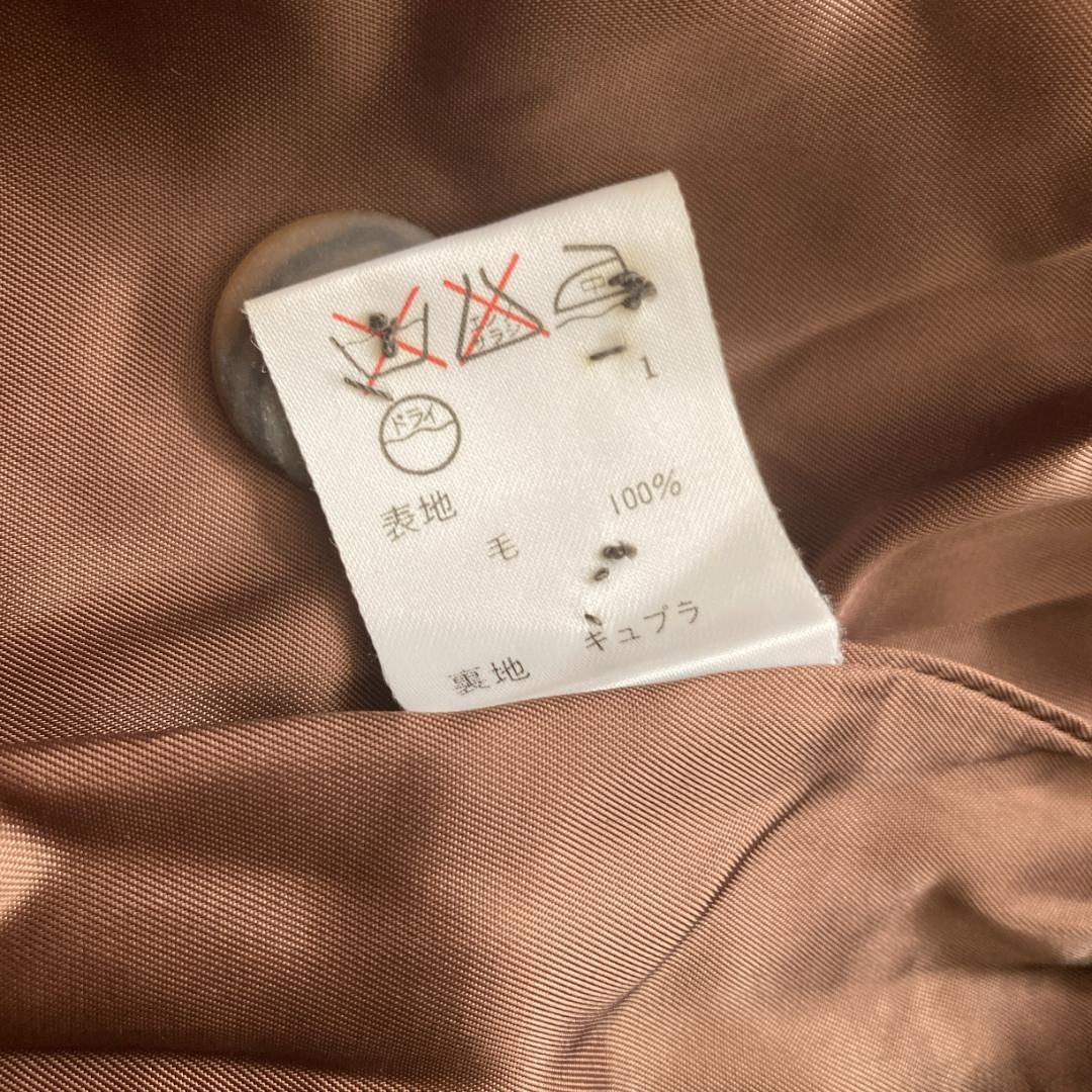 【希少ビンテージ】ラルフローレン　千鳥格子柄 ウール チェスターコート ブラウン