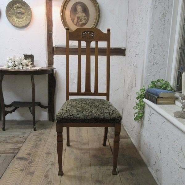 イギリス アンティーク 家具 ダイニングチェア 張りぐるみ椅子 英国 4110d