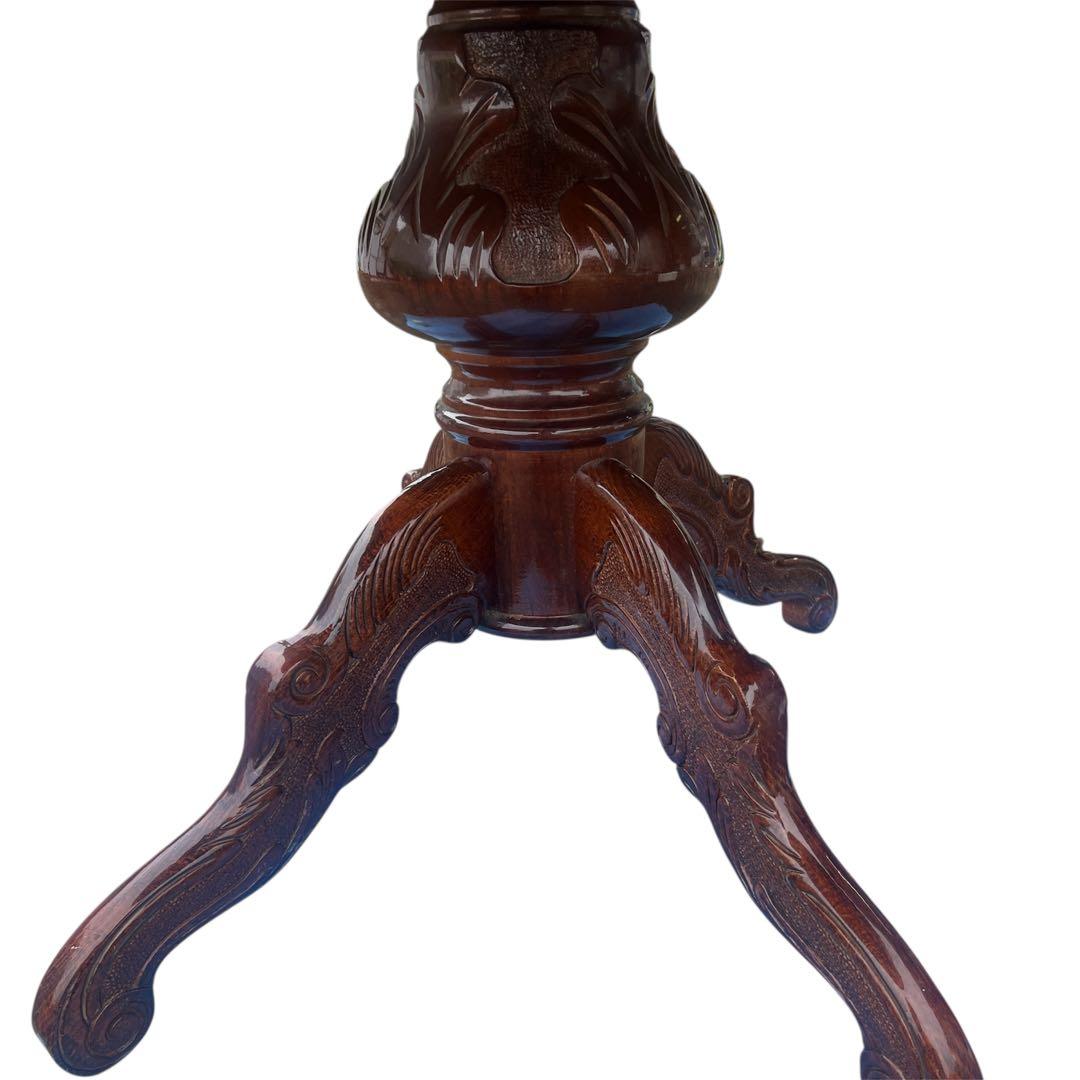 ダイニングテーブル 楕円形　象嵌　イタリア製　ロココ式　猫脚　アンティーク調