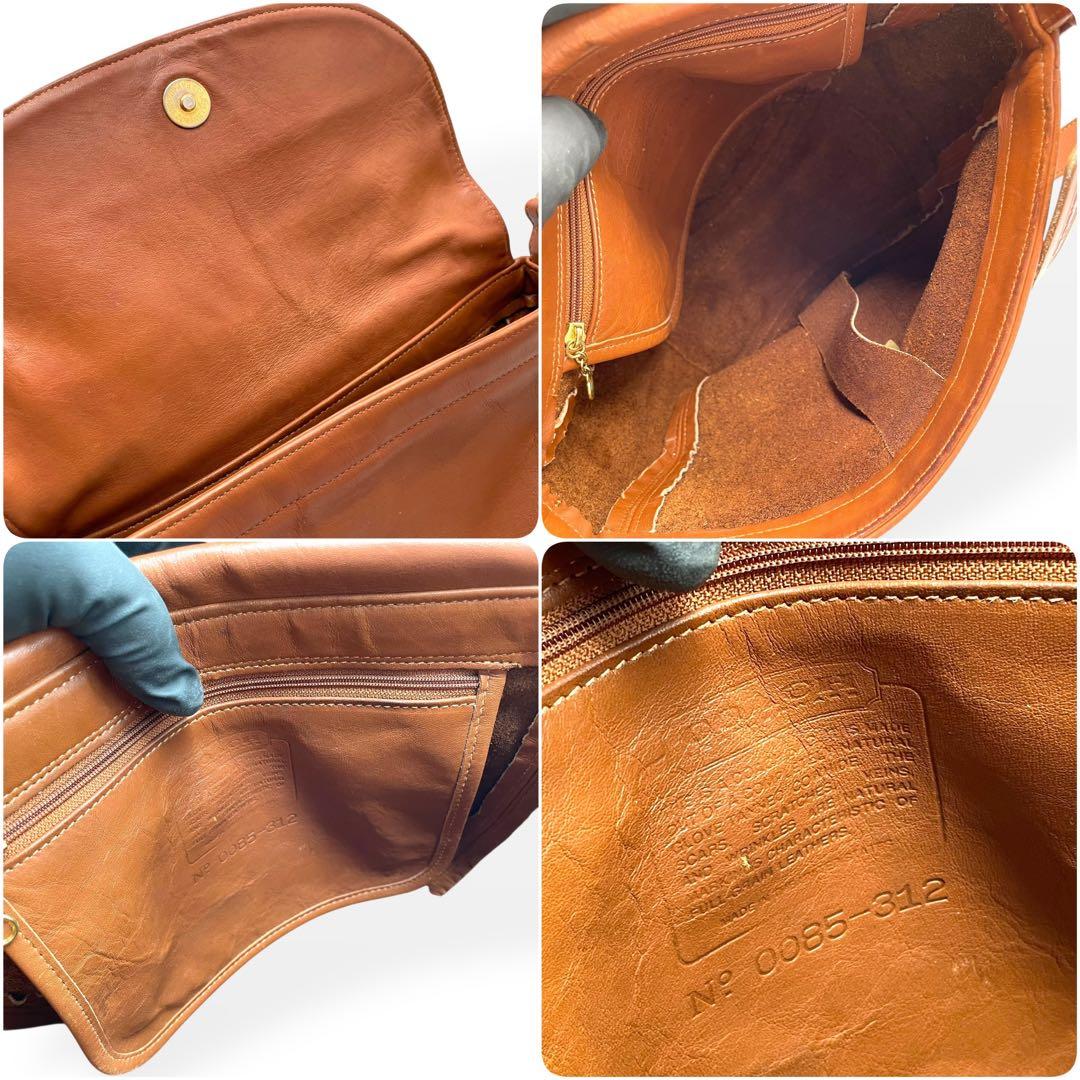 美品　希少　COACH　オールドコーチ　ショルダーバッグ　USA製　レザー　茶