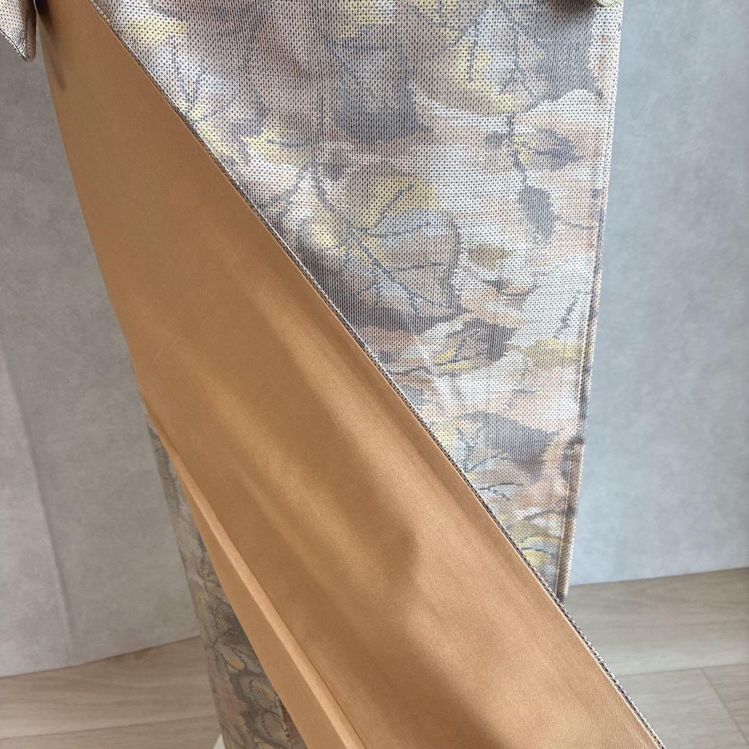 小紋　フルセット　大島紬　着物　正絹　秋の葉　名古屋帯　J5