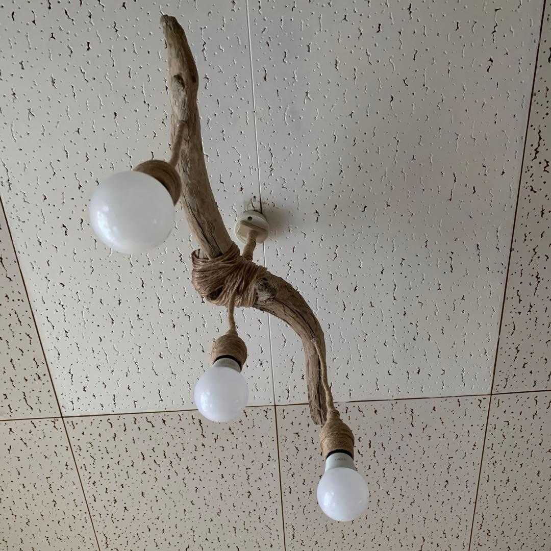 【送料無料】★LED専用★3灯式流木照明★