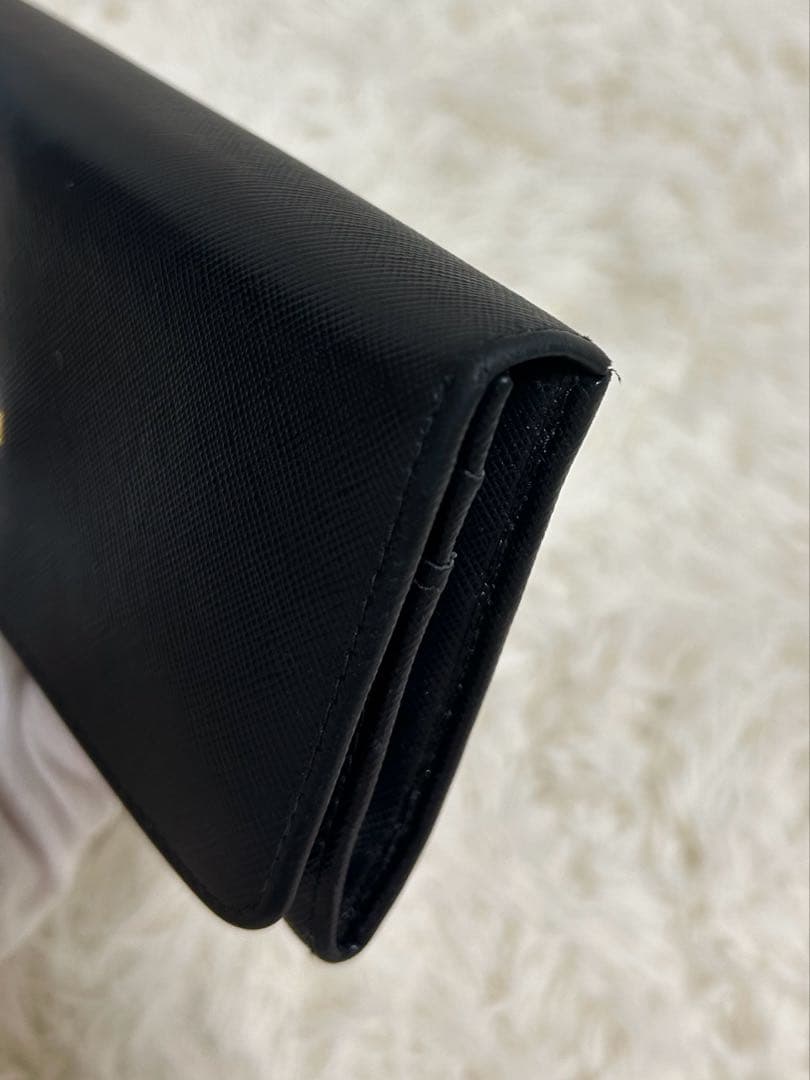 PRADA/プラダ　2つ折り長財布　サフィアーノ　レザー ブラック