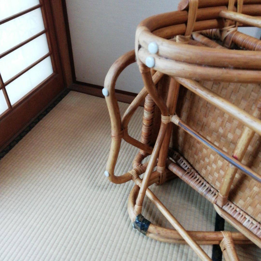 ラタン 籐編 リクライニング チェア ベッド