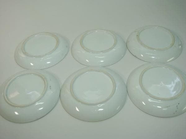 小皿■古い伊万里赤絵 鶴 松竹梅 窓花唐草紋 6枚 骨董品(江戸後期～明治期)■