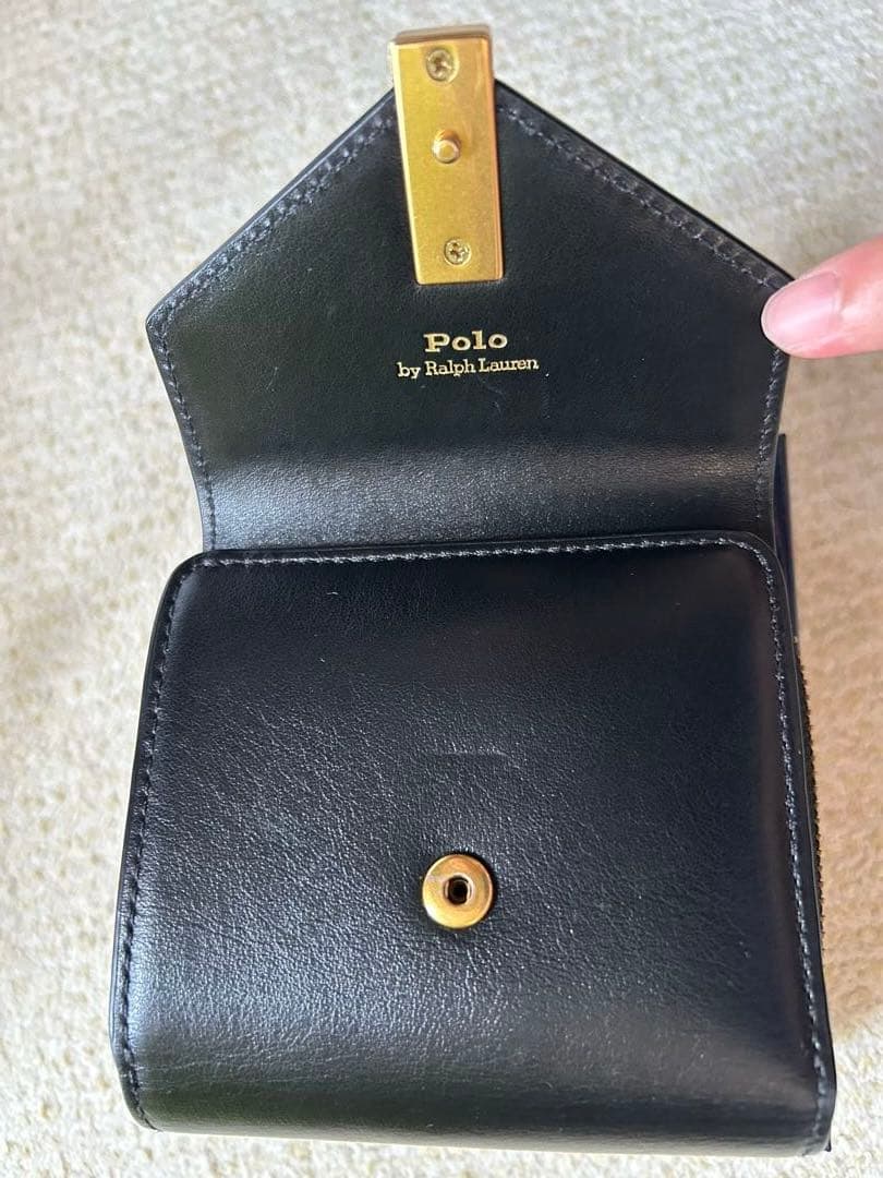 ポロラルフローレン レザー コンパクト ウォレット