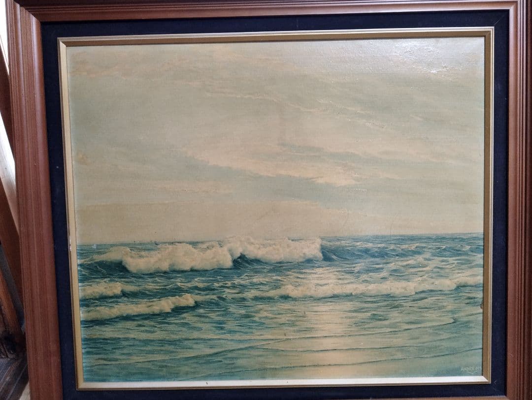 油絵 海　冬 画家 アンドリュース