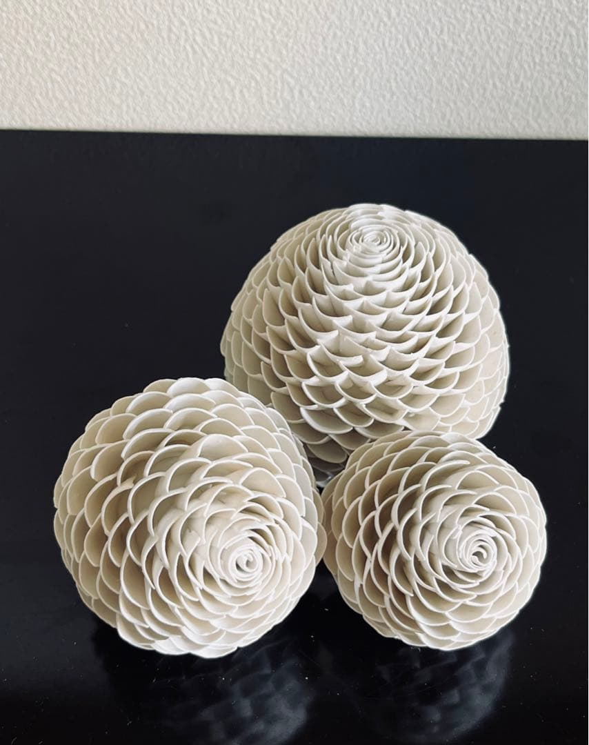 山元規子　オブジェ　陶ー卵殻ー　　（M）見立て　茶室飾　茶道　インテリア　アート
