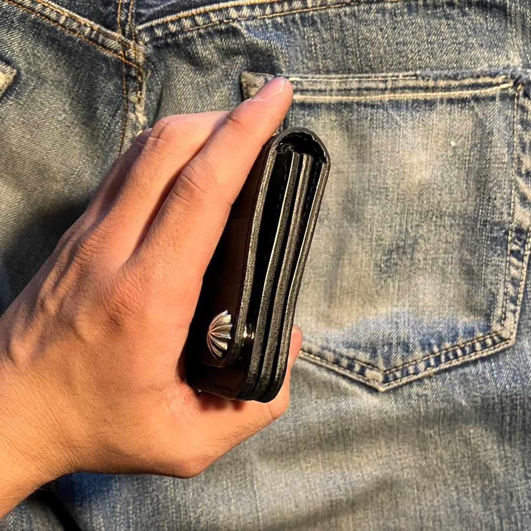 お札が折れない！ミドルトラッカーウォレット アポロコンチョ シルバー925 3層