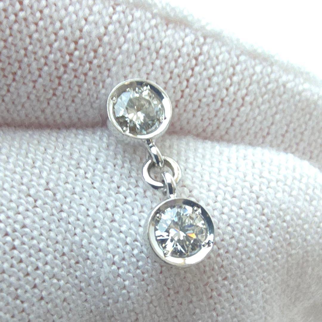 希少【ポンテヴェキオ】K18WG ダイヤモンド　0.60ct 2way ピアス