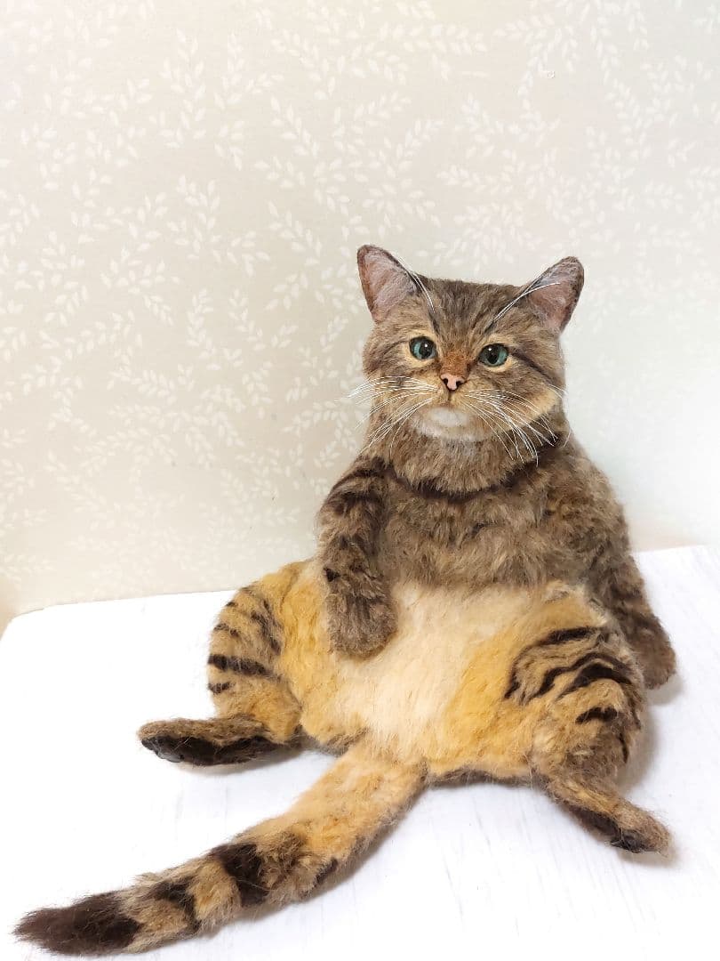 羊毛フェルト　猫　(キジトラ)