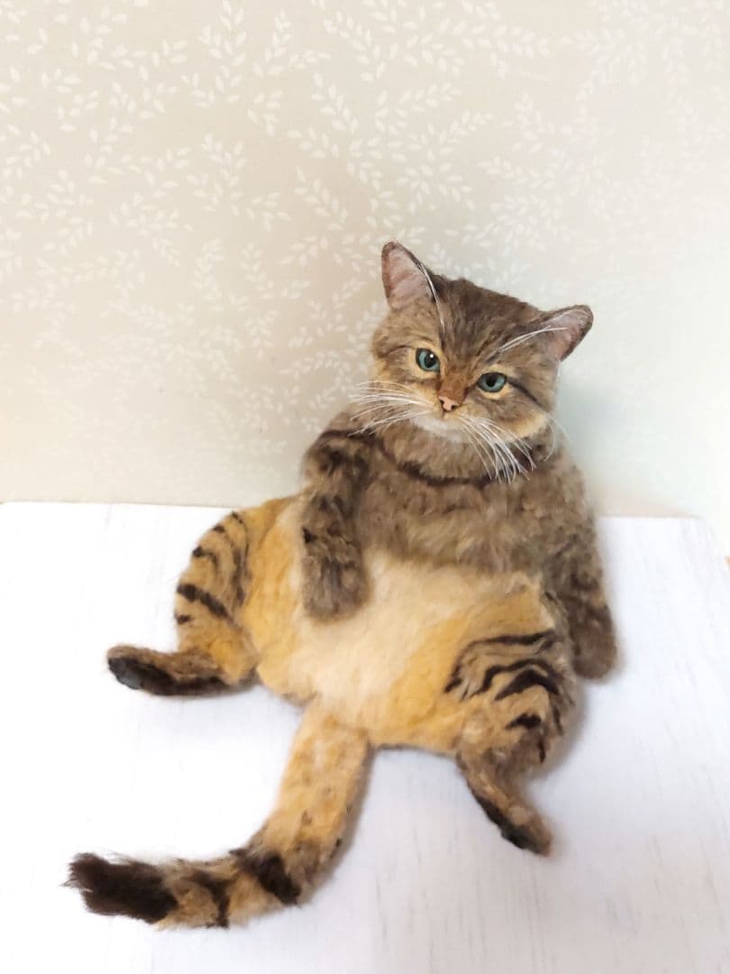 羊毛フェルト　猫　(キジトラ)