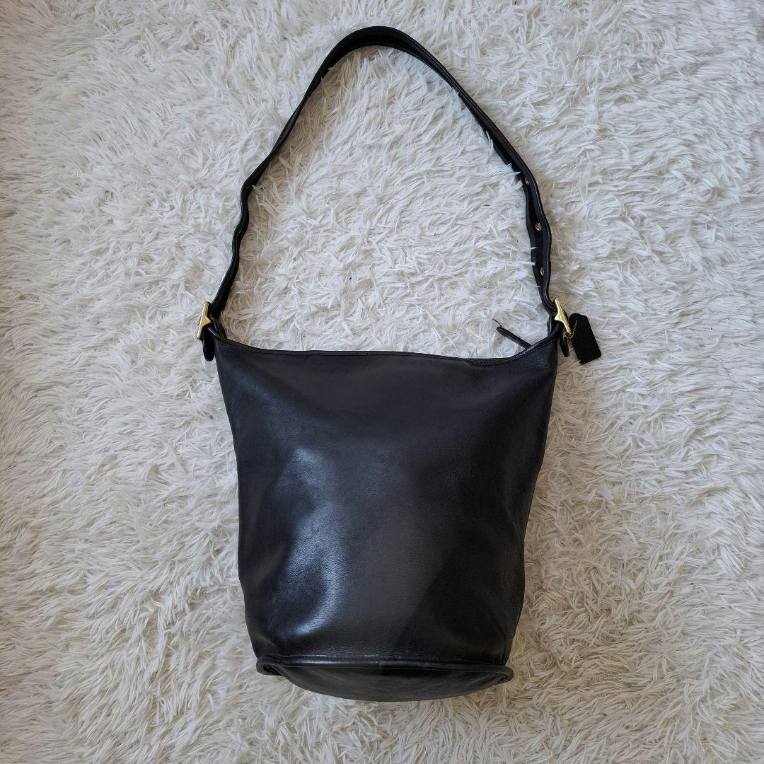 old coach ショルダーバッグ バケツ ブラック レザー 90s 9085