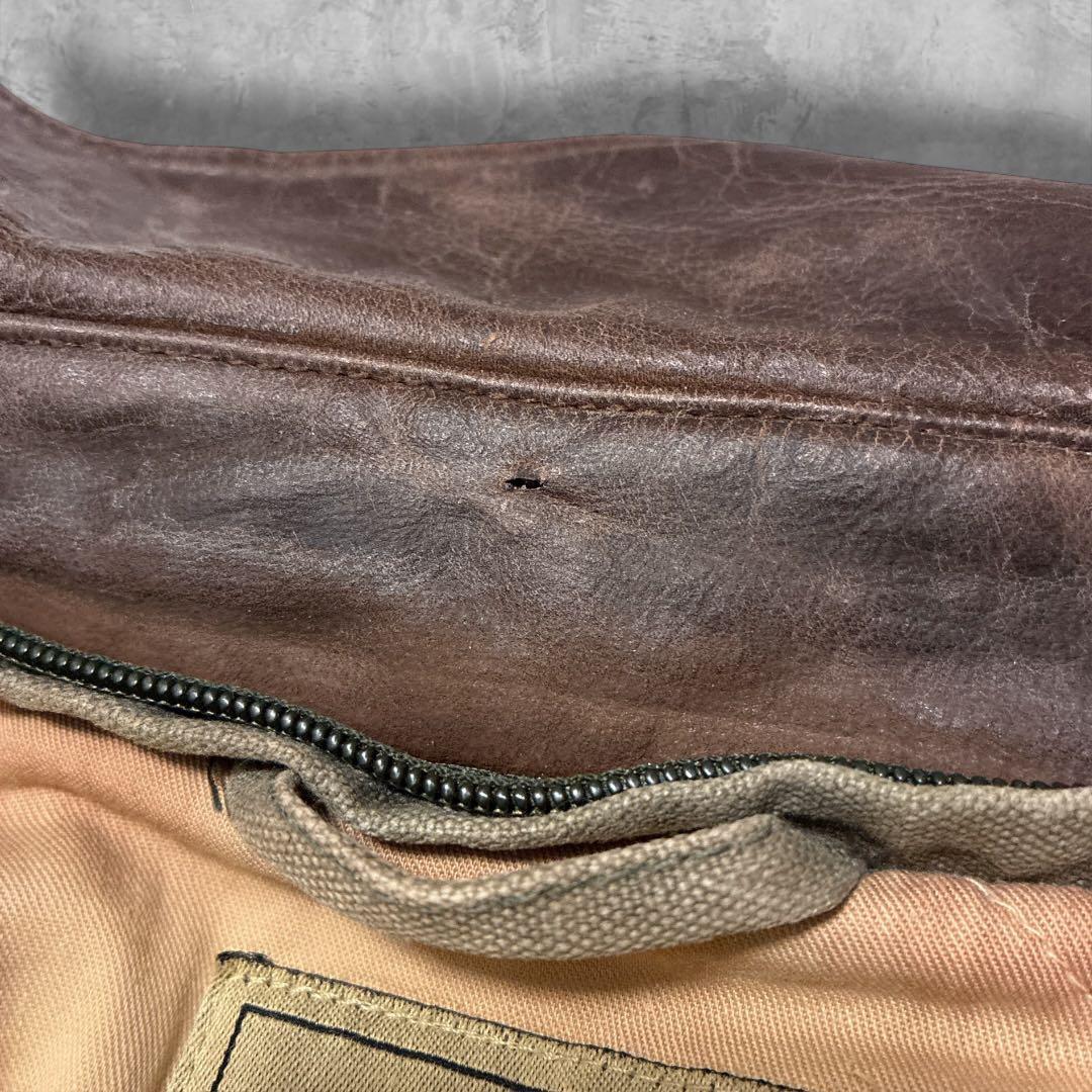 Paramountスタジオ衣装ダック地コート XLレザーカラー 90s00s古着