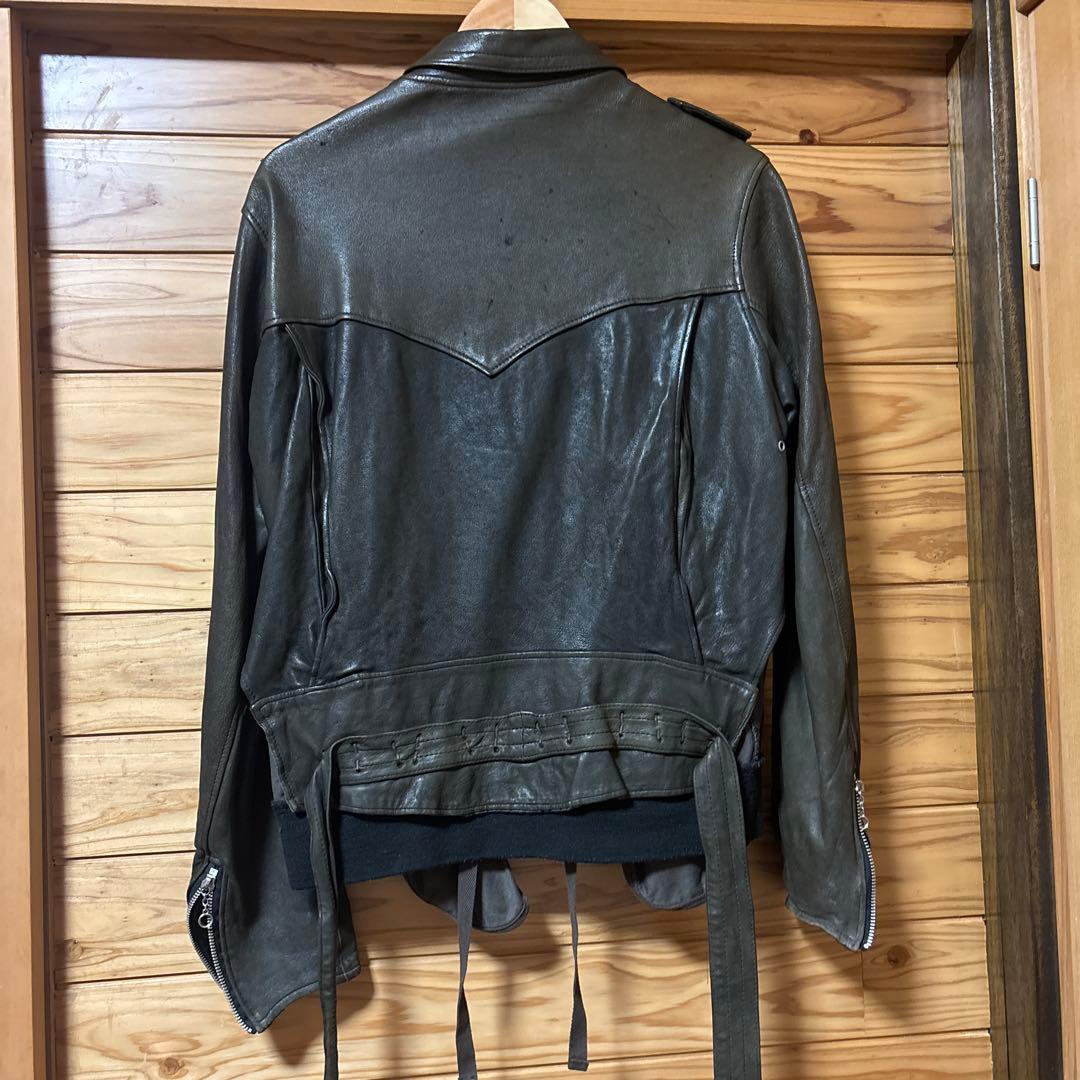 値下げ　希少　ミハラヤスヒロ シープ レザー ライダース ジャケット ビンテージ