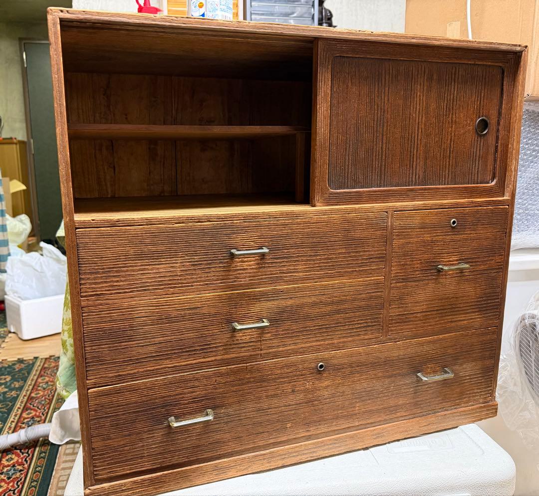 昭和レトロ　茶タンス 水屋箪笥　引き出し付き　たのめるメルカリ便