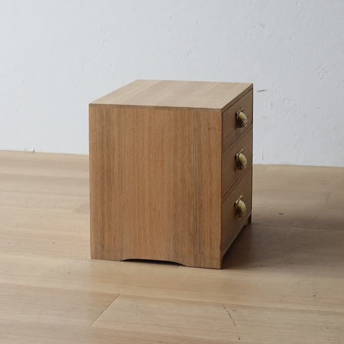 アンティーク 整理箱 タンス 古家具 キリ 引き出し3杯 無塗装